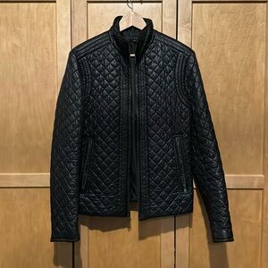 Theory Diamond-Quilted Nylon Jacket, Black, Size Small